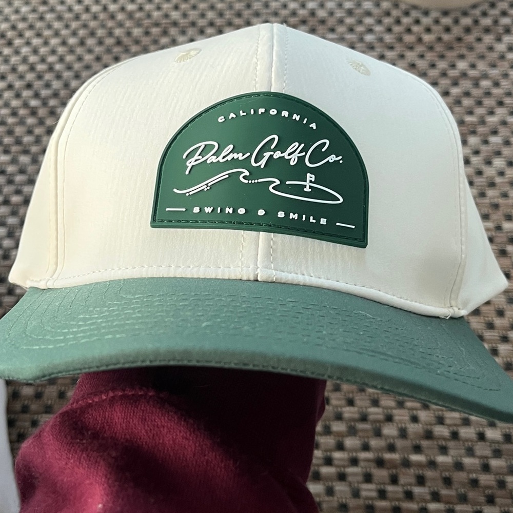 Palm Golf Snapback Hat - White and Green